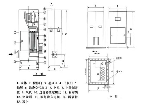 PL型单机除尘器图纸